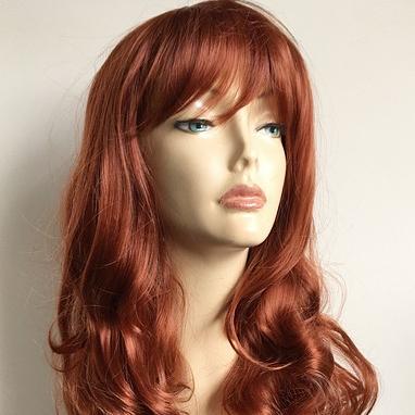 China Big Long Savannah Red Kinky Wave Copper Curl Synthetic Wig for sale