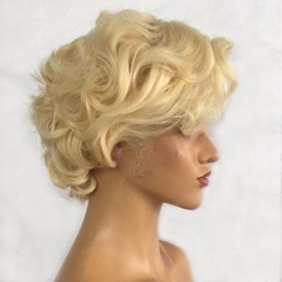 China Short Curly Bob Wigs Lace Front Human Hair Wigs Flower Elite Short Curly Bob Wigs For Business Lady for sale