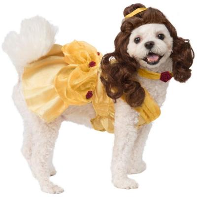 China PC0116 Belle Yellow Costume For Pets Viable Dog Costume With Wigs for sale