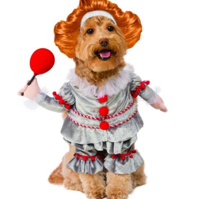 China PC0057 Viable It Pet Costume Dog Pennywise Walking Costume With Wigs for sale