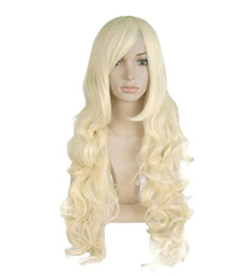 China NEW-LOOK Curly Afro Wave Hair Long Spiral Cosplay Costume Wig (Light Blonde) C0308 for sale