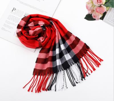 China British Plaid Fringed Bib Lambswool Male Classic Polaroid Female Woolen Cashmere B Jiaba Plaid Scarf Shawl for sale