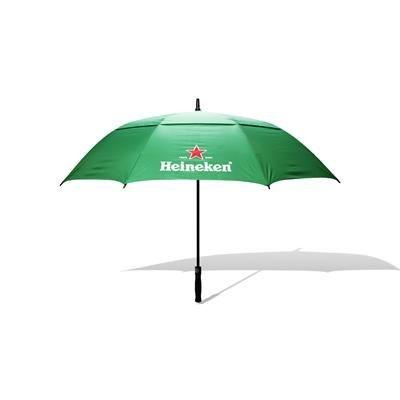 China DOUBLE OPENING SCREEN TRANSITIONAL AWNING PRINTED GOLF UMBRELLA for sale