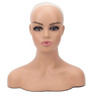 China Realistic Body Wave PVC Mannequin Head Mannequin Head Bust Wig Head Stand For Wigs Show Make Up Styling MS002 (16.5 inch, for sale