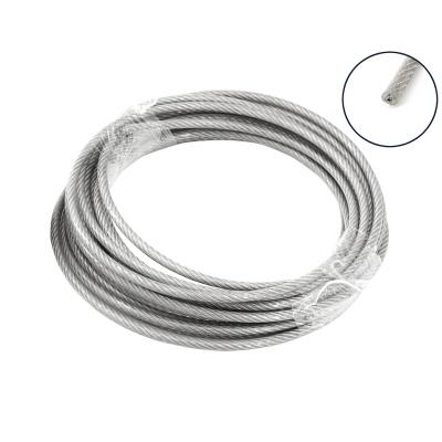 China MANUFACTURING Steel PVC Coated Wire Rope Flexible Transparent Wire Rope 7*19 Stainless Steel Clothesline Diameter 12mm for sale