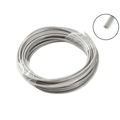 China MANUFACTURING Steel PVC Coated Wire Rope Flexible Transparent Cable 7*7 Stainless Steel Clothesline Diameter 4mm for sale