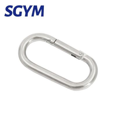 China Heavy Industry Manufacturing 316 Stainless Steel Hook Oval Mounting Carabiner Snap Hook Screw Hook 6*60mm for sale