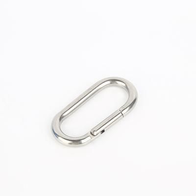 China Heavy Industry 316 Stainless Steel Oval Snap Spring Snap Hook O Shaped Carabiner Hook 5*50mm for sale