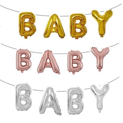 China Gift Toy Baby Shower Letter Balloon Set Alphabet Happy Birthday Party Globos Rose Gold Aluminum Foil Balloon For Kids Play for sale