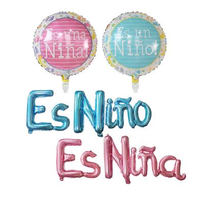 China Un nina nino spanish es un letra letra genero chica chica globos de chica globos party decoration party reveal her a girl boy balloons for baby shower for sale