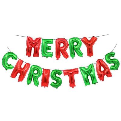 China Party Decoration 16 Inch Merry Christmas Letter Balloon Set Christmas Foil Globos Balloons For Christmas Day Party Decoration for sale