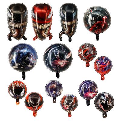 China 2022 New Arrival Party Decoration 18 Inch Cartoon Character Superhero Venom Round Foil Balloons Globos For Birthday Party Decoration for sale