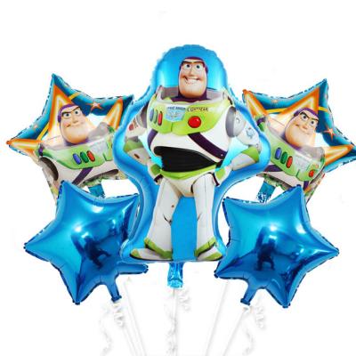 China Gift Toy 5 pcs. Cartoon Toy Story Woody Buzz Lightyear foil balloons for kids air balloons for birthday party decoration for sale