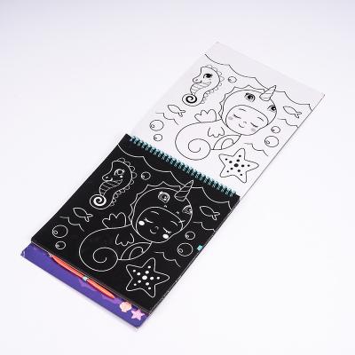 China Kids Coloring Toy Custom Scratch Art Book with Stenicl Holographic Card and Sheet for sale