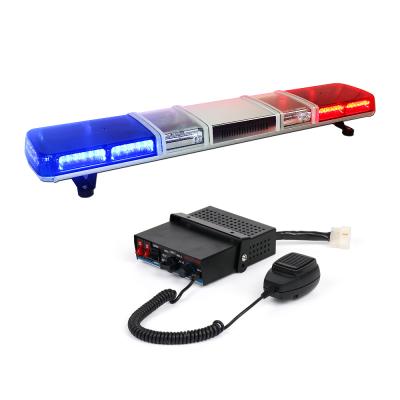 China OEM Emergency Vehicle Roof Mounted Police LED Warning Strobe Amber With Speaker Truck LED Light Bar Warning Lightbar 1180*200*140mm for sale