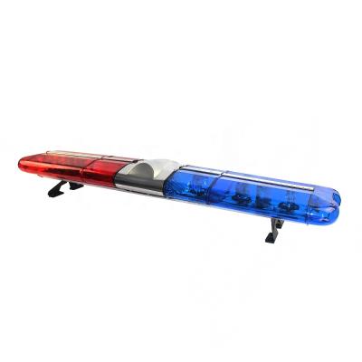 China Police Lengthen 1500Mm 12V 24V Custom Led Police Car Siren Rotator Lightbar Patrol Car Halogen Light Bars With Speaker Siren for sale