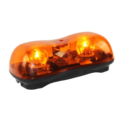 China PC lens & Aluminum Base with Magnet Feet HAIBANG Peanut 35W Amber Halogen Rotate Flashing Mini Magnetic Beacon Bar Light for sale