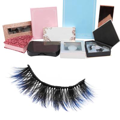 China Long New Style Natural Colorful Glueless 3D False Eyelash Strips Individual Private Label for sale