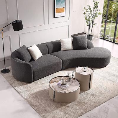 China Other Style Luxury Modern Living Room Interior Curved Sofa And Chaise Longue 2 Pieces Set Sofa Set Furniture Living Room for sale