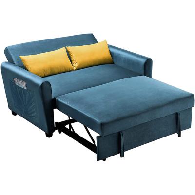 China Velvet sofa bed double armrest living room space extended detachable universal sofa bed small, elegant and comfortable for sale