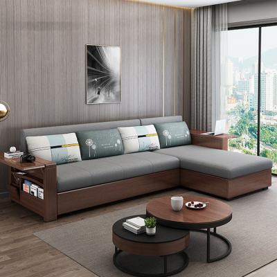 China Chinese style solid wood (other) sofa bed adjustable can be folded double fabric art multifunctional corner sofa for sale