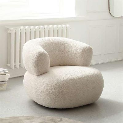 China Nordic simple luxury balcony designer living room plush lamb chair sofa creative lazy chair for sale