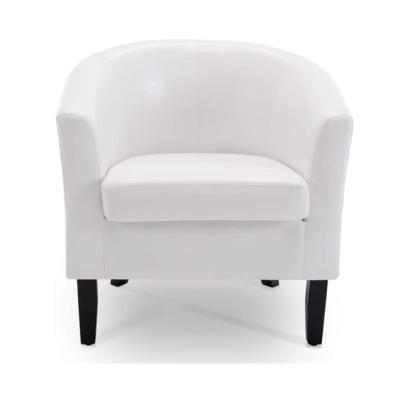 China (Size)Adjustable White Leather Club Chair Armchair Seat Sofa Chair For Living Room for sale