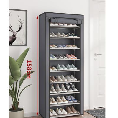 China Adjustable (other) the shoe rack is dustproof single and multi-layer household, and the dorm room receives the cloth shoe cabinet for sale