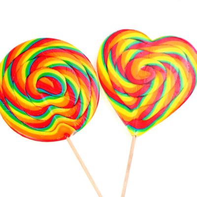 China Large Natural Lollipop Candies Customized 200g Colorful Giant Rainbow Lollipop Sweet Candy Making for sale