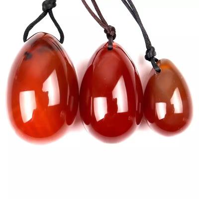 China Red Healing Jade Yoni Egg For Female Semi Precious Yoni Eggs Carnelian Stone Kegel Carnelian Agate Nature Wholesale Gemstone for sale