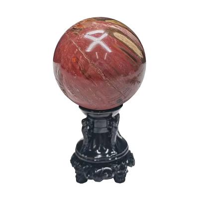 China Wholesale Natural Beauty Crystal Art Ball Petrified Wooden Polished Stone Sphere For Home Decoration And Folk Lucky for sale