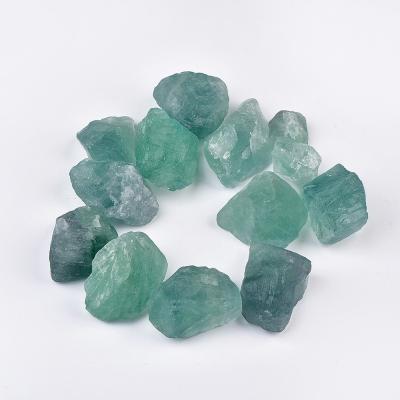 China art & Wholesale Cheap Raw Natural Crystal Stone Gravel Prices Rough Green Fluorite Healing Tumbled Stone For Decoration And DIY for sale