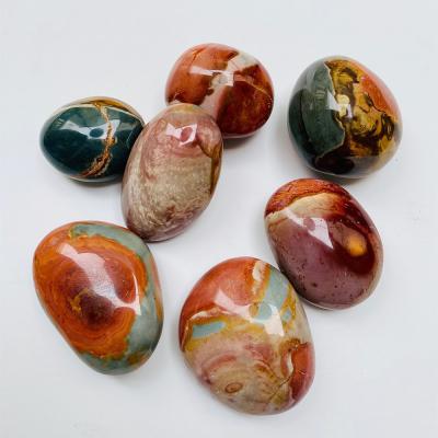 China art & Factory Collectable Crystal Palm Stone Gemstone Wholesale Natural Cut Crystal Opens Colorful Ocean Jasper Palm Stone For Decoration for sale