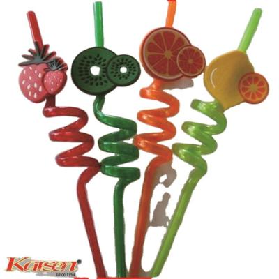 China Modern High Quality Eco - Friendly Spiral Fruit Shaped Plastic Drinking Straw for sale