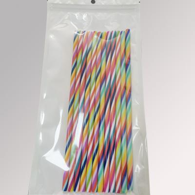 China Bohemian 12 Pcs Set High Quality Washable Rainbow 7 Colors Drinking Straws, Fit For Parties And Smoothies for sale