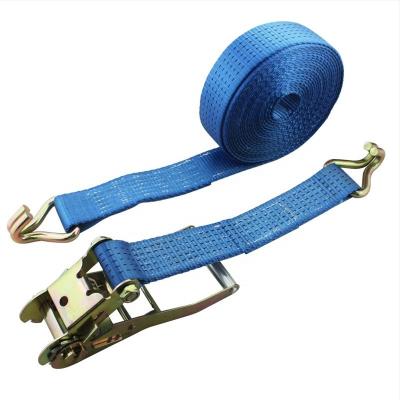 China Industry 2 inch 5000Kgs 10 Meters Polyester Cargo Lashing Ratchet Straps Belt for sale