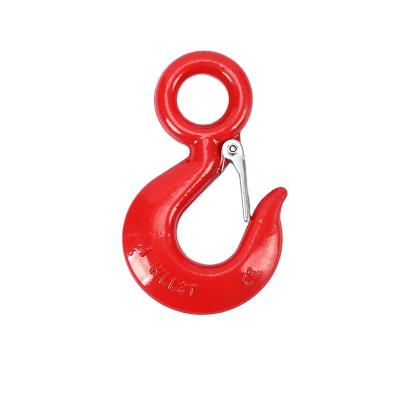 China Durable 3 Ton American Eye Hook With Latch Stainless Steel Casting Strong Strength Bearing Lifting Hook for sale