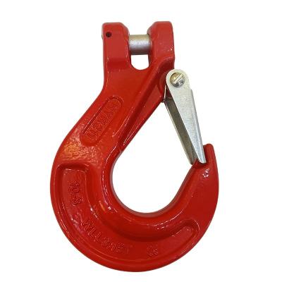 China Durable 3.15 Tons G80 Escape Hook Clevis Forged Steel Claw Anti-Jump Hook With Safe Latch for sale