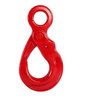 China Durable 12.5 Ton Eye Safety Hook G80 Self-Locking European Type Lifting Hook Rigging Fittings for sale