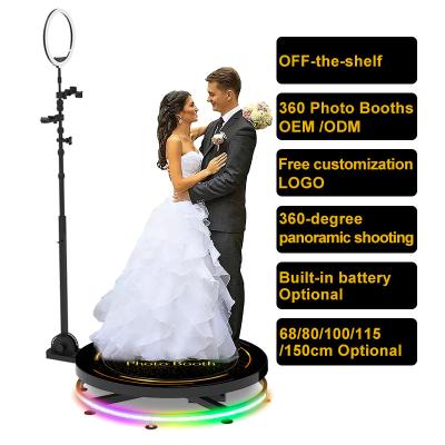 China Metal Case+Tempered Glass Panel Wedding Selfie Photobooth 80cm 100cm 360 Rotating Video 115cm Video Shooting Booth For Sale for sale