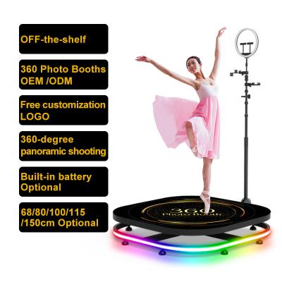 China Metal Case + Tempered Glass Panel Safety Design 360 Photo Booth Slow Motion Photo Booth 360 Automatic Manual Photo Booth Tempered Clear Glass Top for sale