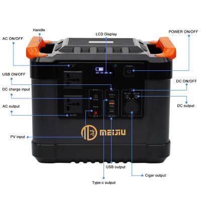 China OEM 3000W 2000W 1500W 1000W 500W 110V 220V 438000mAh Type C 300W Solar Portable Power Station for sale