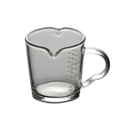 China Sustainable espresso double opening with graduated oz. small cup glass measuring cup for sale