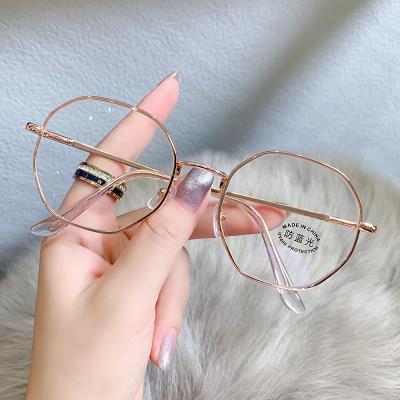 China Wholesale Metal Frame Polygon Blue Ray Blocking Eyeglasses Glasses for sale