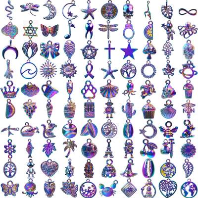 China Fashion 100 Styles Alloy Rainbow Material Colorful DIY Pendants Handmade Jewelry Accessories for sale