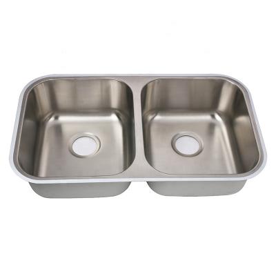 China Without Faucet Double Bowl 304 Stainless Steel Kitchen Sink for sale