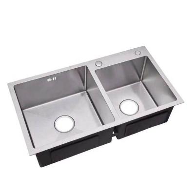 China Without Faucet Custom Kitchen Step Down Stainless Steel Single And Double Bowls Deep Modern Undermount Square Pulled And Welding 20-35 Days Brushed for sale