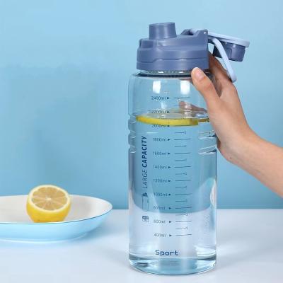 China Viable Outdoor Portable Clear Plastic Water Bottles With Handle Heat Resistance Fall Resistance Space Cup 2.6L for sale