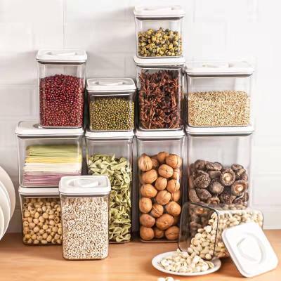 China Freshness Preservation Food Grade Sealed Clear Plastic Jars Storage Tub For Coarse Grain Nut Kitchen Food Storage Container for sale