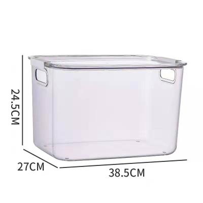 China Viable Clear Rectangular Large Capacity Plastic Storage Bin Clothing Organizer With Lid For Home Use for sale